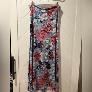 LuLaRoe Pink and Blue A-line Maxi Skirt